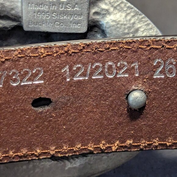 Nocona Siskiyou Horse Tooled Western Leather Statement Belt Buckle Resin Boho - Picture 8 of 15